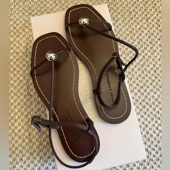 Unworn Loeffler Randall Espresso Sandals Size 5.5 - Picture 1 of 6